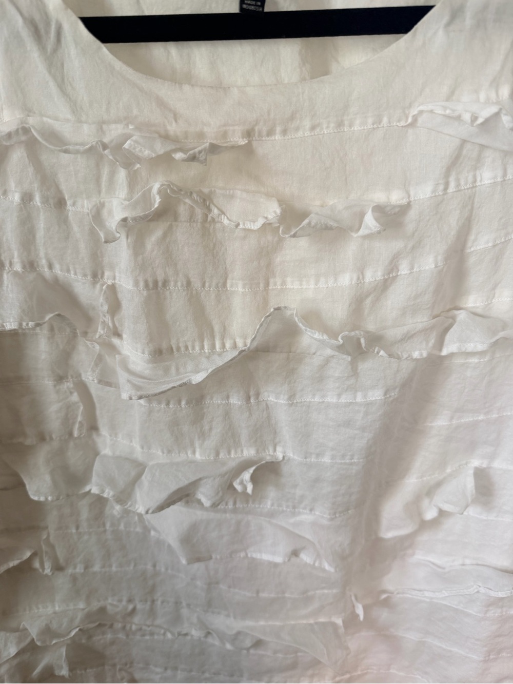 Talbots White Sleeveless Ruffle Texture Top With Lining Size 6‎ - Picture 4 of 4